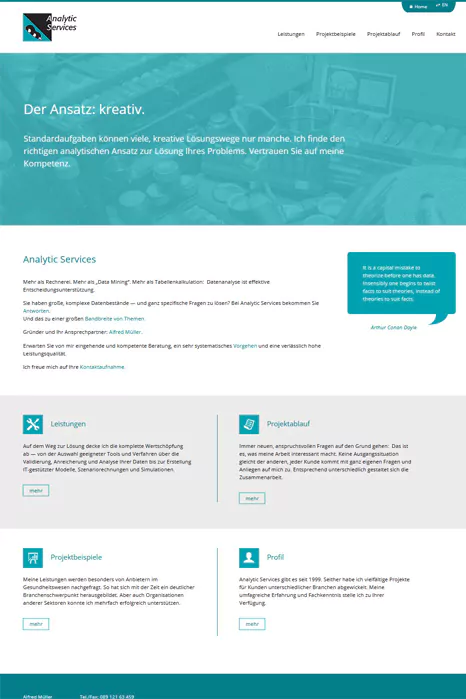 Startseite Analytic Servics – Modellierung, Simulation, statistische Analysen